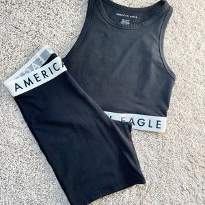 american eagle halter and biker set